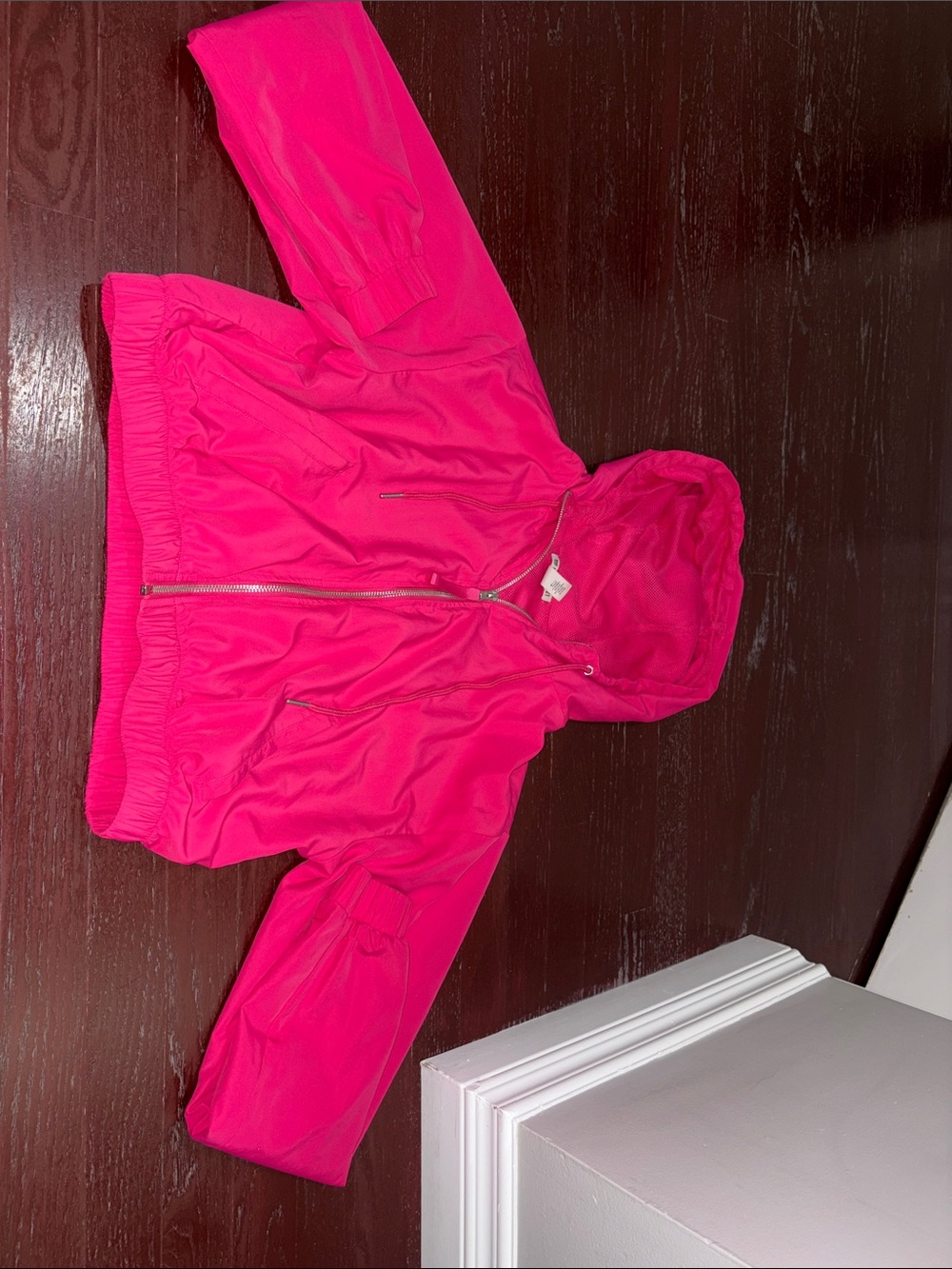 Forever 21 Hot Pink Hooded Windbreaker Jacket